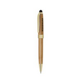 Bamboo stylus and ballpoint pen.